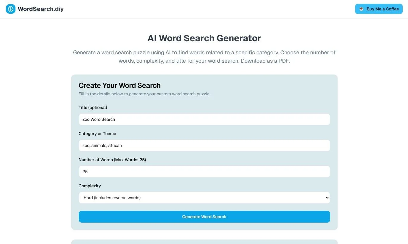WordSearch.diy screenshot 1