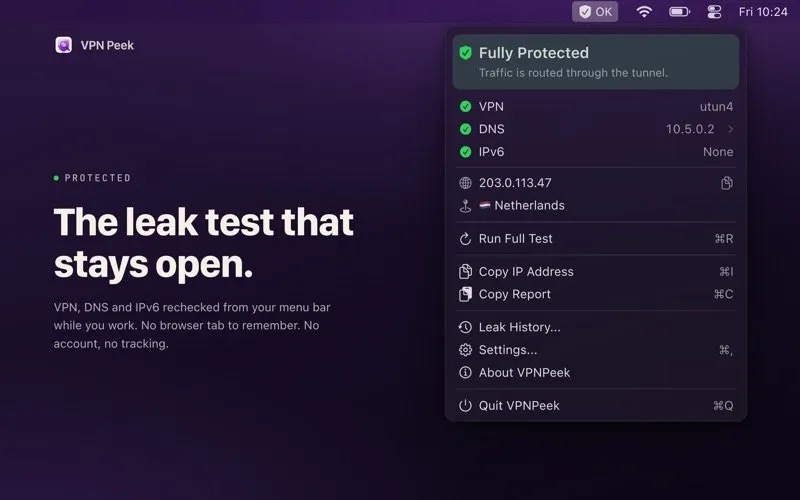 VPN Peek screenshot 1