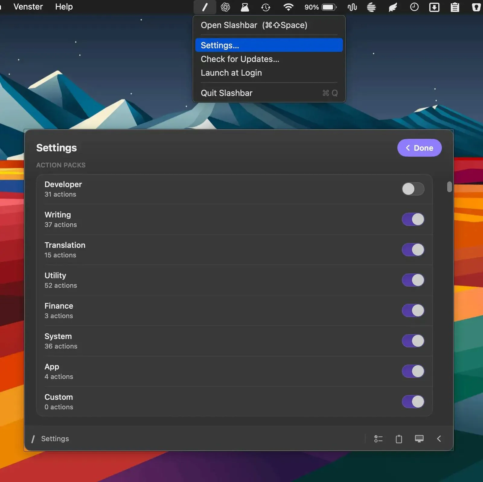 Slashbar screenshot 1
