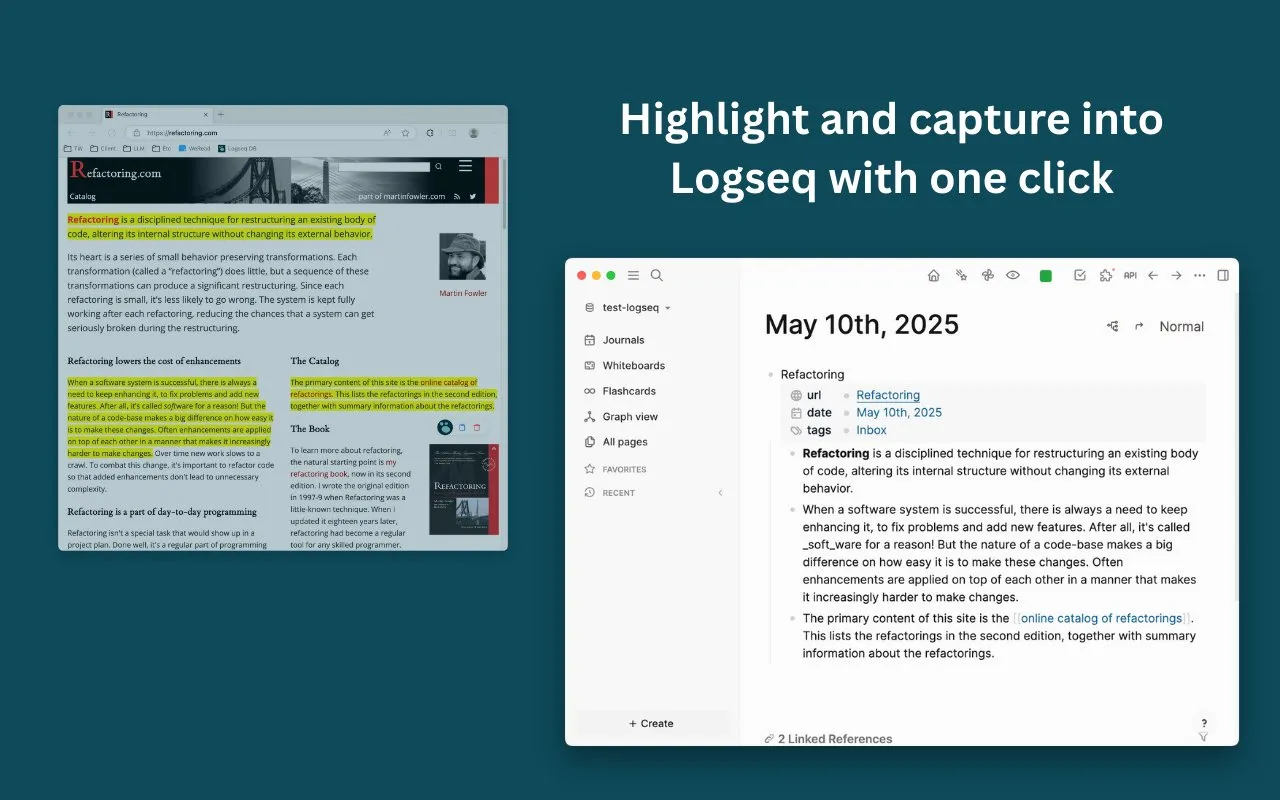 Send to Logseq screenshot 1
