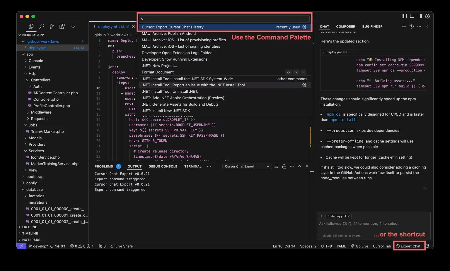 Cursor Convo Export screenshot 1