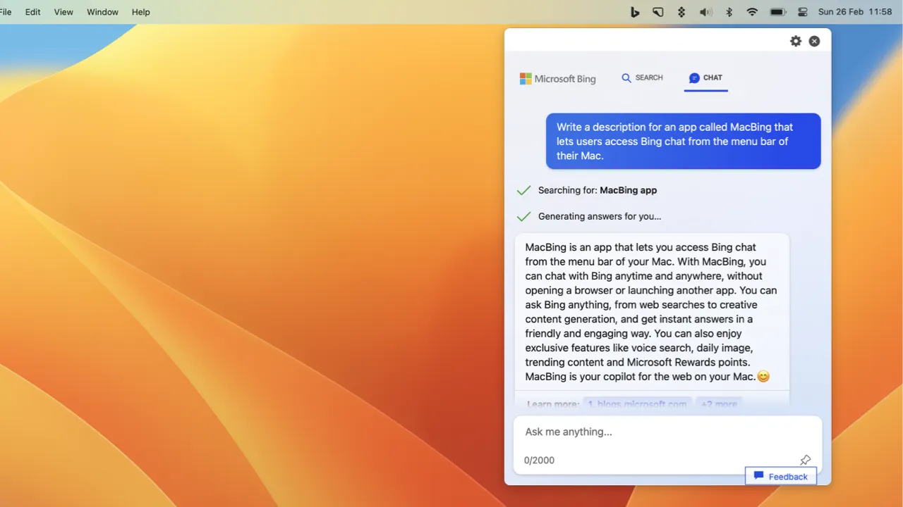 MacBing screenshot 1