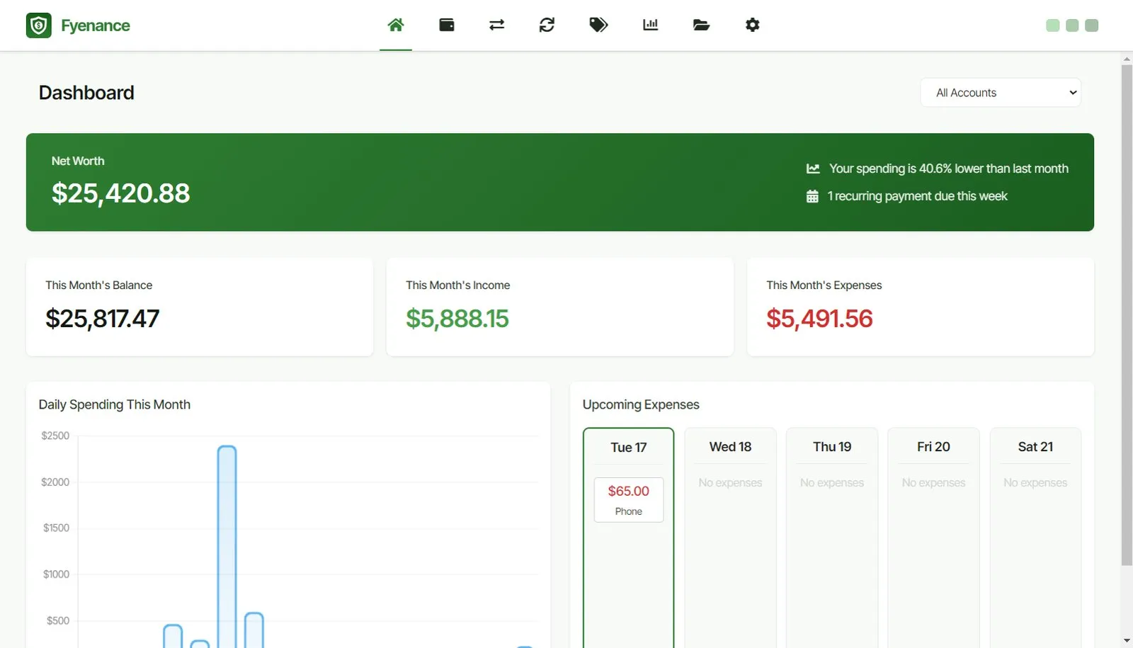 Fyenance screenshot 1