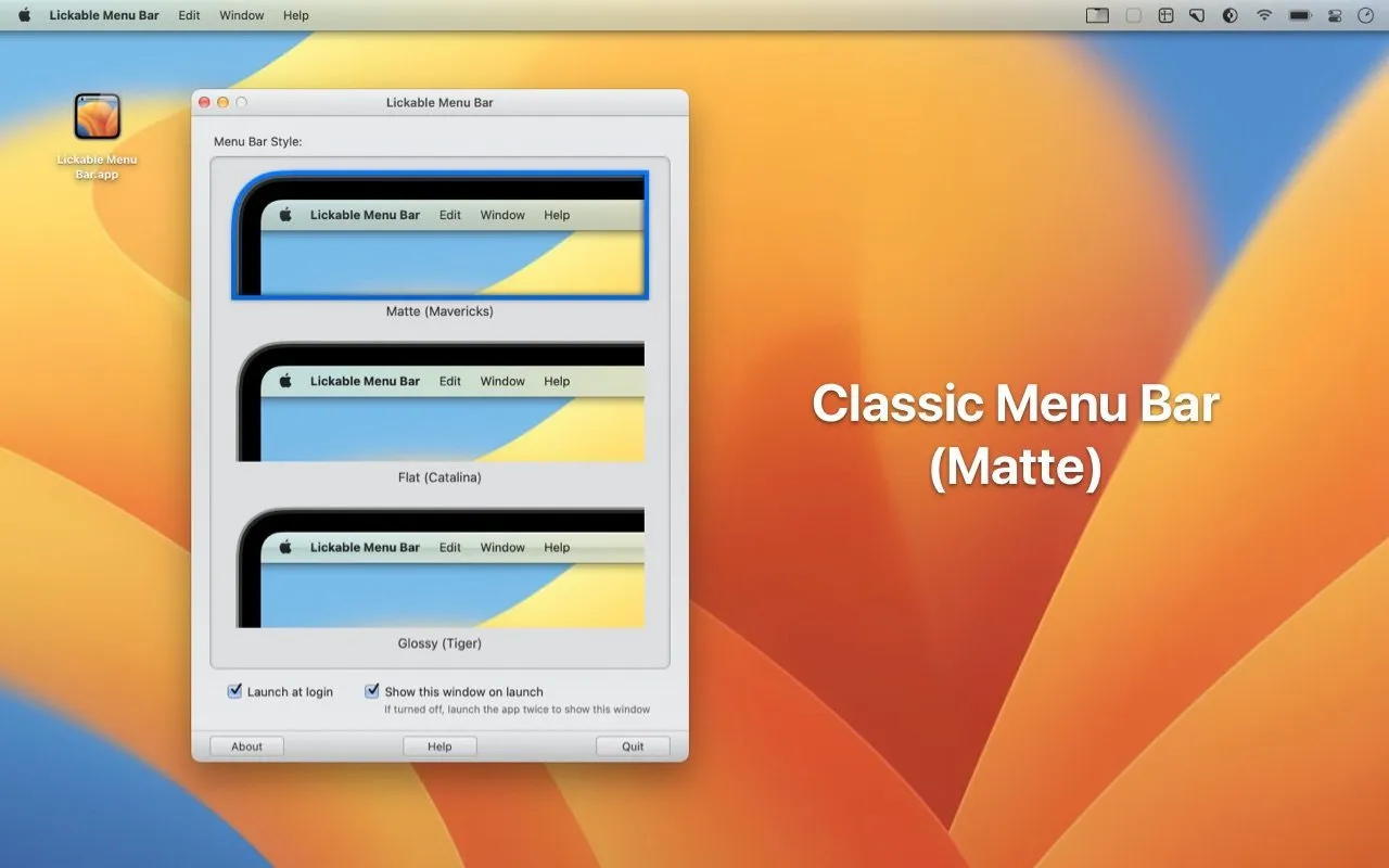 Lickable Menu Bar screenshot 1
